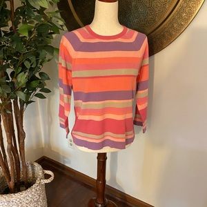 🔥3 for $25🔥Pretty 3/4 sleeve pastel stripe sweater - Size S/M